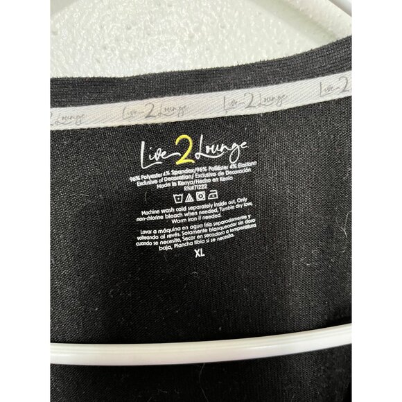 Live 2 Lounge Cardigan Black Open Front Womans Size XL - Picture 2 of 4